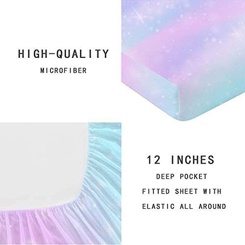 Musolei Colorful Girls Fitted Sheet Set Rainbow Sheets, 3D Rainbow Twin Bedding Set Girl Bed Sheets 2Pcs Boho 1 Fitted Sheet With 2 Pillowcases Wrinkle Free Cozy Microfiber Twin Sheets For Girls thumb #3