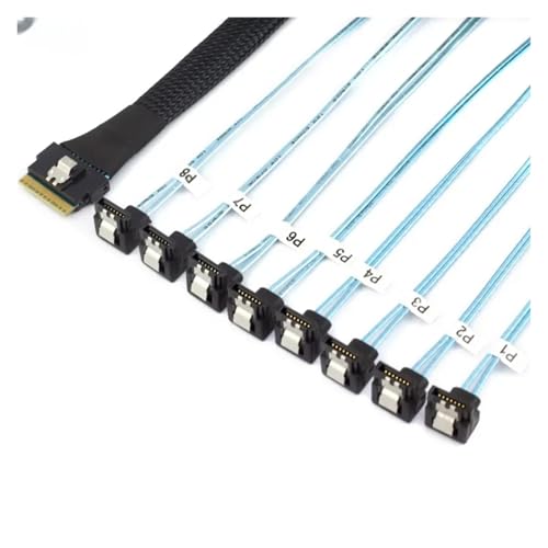 Cable de conversión PCI-E Slimline S/AS SFF-8654 a 8x SATA 0.5m miniatura 5