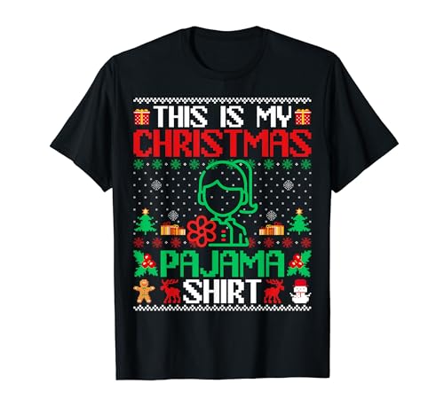 Aesthetician Christmas Pajama Shirt Beautician Xmas Holiday Camiseta