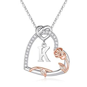   Iefil-Rose-Heart-Necklaces-Gifts-for-Women-925-Sterling-Silver-Heart-Initial-Necklaces-Anniversary-Birthday-Gifts-Women-Jewelry-Gifts-for-Wife-Girlfriend-Mom-Daughter-Her