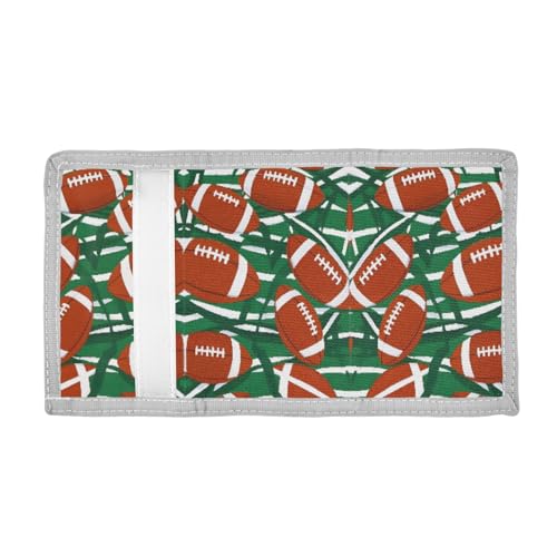 ALAZA Kids Wallets for Boys Girls Toddler Trifold Wallet Children Small Football Stripes with Zipper Coin Pocket2