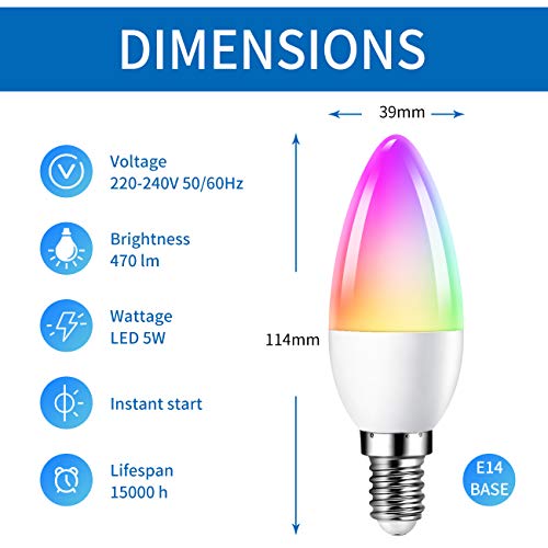 Anwio E14 Smart LED Light Bulb – Bild 3