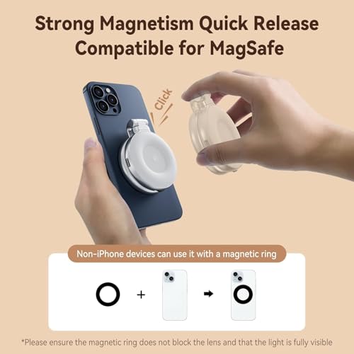 Image of TELESIN Magnetic Selfie Light Compatible with iPhone Magsafe, 360 LED Selfie Ring Fill Light with Sticky Ring for Selfies, Photography, Zoom Calls and Video Conferencing