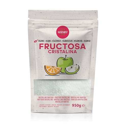 Fructosa Natural Grado Premium | 100% Pura Fructosa En Polvo (Cristalina) | Suplemento Carbohidratos De Bajo Índice Glucémico | No-gmo, Vegano, Sin Gluten. (950Gr)