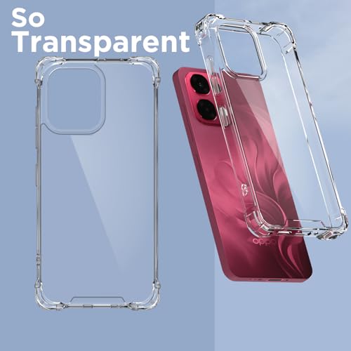 Image of Amazon Basics Back Cover for Oppo F31 5G / Oppo F33 5G PC + TPU Clear Transparent Raised Edges Shockproof Protective Phone Bumper Case (Transparent)