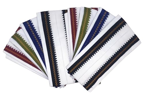 Image of Handloom Pure Cotton Traditional God Towel | Gamcha /Angocha Towel | Fast Absorbing Bath Towels for Men, Women & Kids | Perfect for Everyday Use |Pack of 8 | Size 76 x 178 cm | White