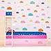 Colorful Clouds Wall Decal (51Pcs), Sky Cloud Sticker for Nursery Kids Room Wall Decor, Multicolor DIY Mural Art Home Decoration