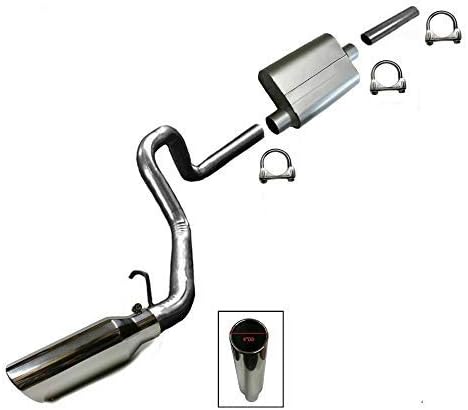 | Stainless Steel Exhaust Muffler with Tip Cat Back Performance Exhaust System Kit Compatible for Jeep Grand Cherokee 1996-1998 | Free Clamp Included | Automotive Replacement Part