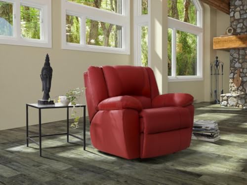 Vente-unique-Relaxsessel Fernsehsessel - Leder - Rot - Aroma – Bild 3