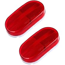 cciyu 2pcs 4" LED Trailer RV Camper Side Marker Clearance Lights Red Rectangle Truck Marker Lights Front Rear 6 Diodes with Reflex Lens Surface Mount Reflective LED Trailer Side Marker Lights