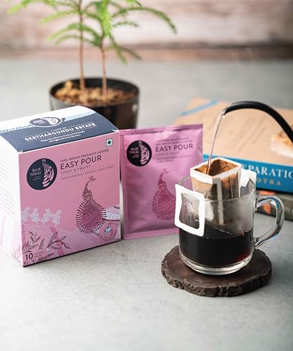 Image of Blue Tokai Coffee Roasters Easy Pour Over Coffee Drip Bags | Seethargundu Estate - Light Roast | Pack Of 10 Sachets | 100% Arabica Beans | Ready to Brew in 2 Mins | Just Pour In Hot Water