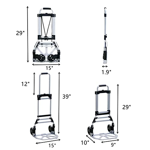 Carretilla plegable de mano VOZRO 180 lb con ruedas de goma miniatura 5
