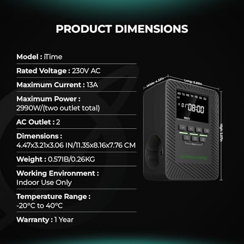Minuteur digital programmable MARS HYDRO ITime avec double prise et application - 5