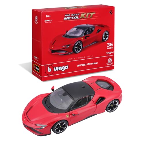 Bburago   Kit de Modelo Ferrari R&P SF90 Stradale   Maqueta Realista de Coche a Escala 1:24, Licencia Oficial Ferrari, Edad Recomendada 14+ años
