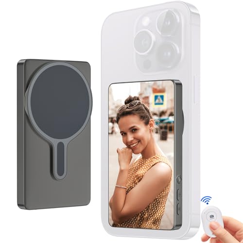 Selfie Monitor Screen iPhone,Back Camera Selfie Monitor,1080P Display can Wirelessly Connect to Mobile Phones,Rear Camera for Selfie Vlog Live Stream,Compatible with iPhone/Android
