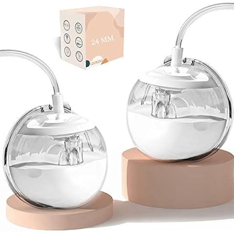 Wearable Milk Collection Cup, Hands Free Milk Collector Cup Compatible with Most Electric Breast Pump, Zomee/Spectra/Medela Breast Pump Collection Parts, Accessories Replacement (24 mm 2Pcs) Cover