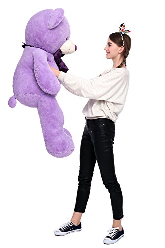 Image of MaoGoLan Giant Purple Teddy Bear 47 inch Life Size Bear Stuffed Animal Plush Toy Valentines Bear for Girls Girlfriend Wife Children Teens