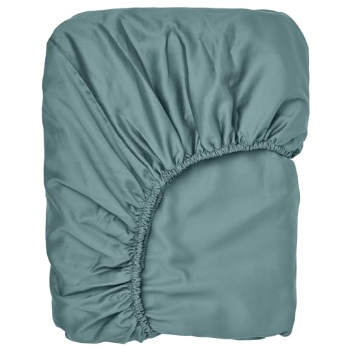 Drap housse bleu-vert 160x200 NATTJASMIN grand bonnet pour lit double
