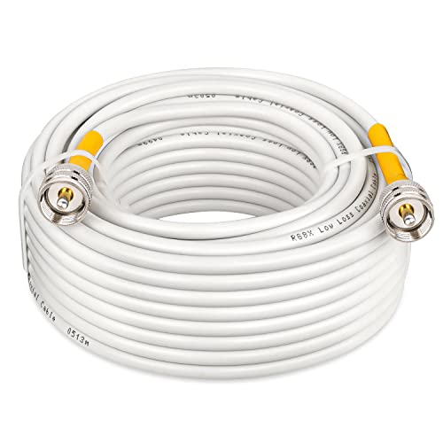 MOOKEERF UHF CB Coax Cable,60ft RG8x Coaxial Cable UHF PL259 Male to Male CB Antenna Cable,Low Loss UHF Cable PL259 Cable for CB Radio,HAM Radio,VHF Radio,SWR Meter,Antenna Analyzer