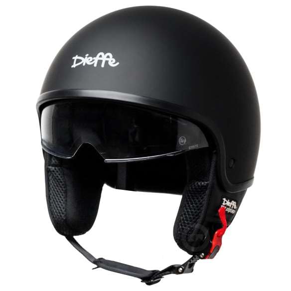 Casco JET Dieffe DF2 Nero Opaco Moto Scooter Biciletta Monopattino Taglia L