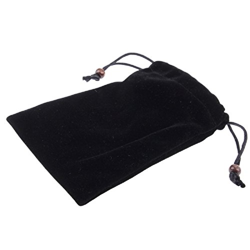 DFV mobile - Custodia in Tessile Flanella con Chiusura per Laccio e Cordone da Collo Compatibile con THL W8 - Nero