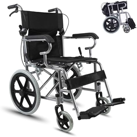 Amazon | 楽々健 折り畳み式車椅子 介助型 軽量アルミ製 簡易車椅子 