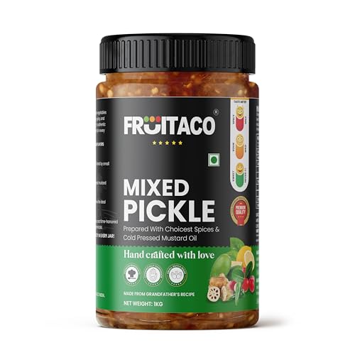 Image of Fruitaco Mixed Pickle - Authentic Indian Pickle with Tangy and Spicy Flavor | Perfect Side for Meal (1 Kg, Mixed Pickle)