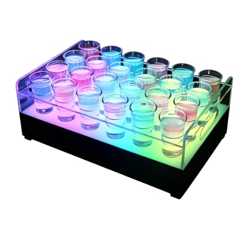 MENDRIO LED �����V���b�g�O���X 6 �Z�b�g 30ml ����z���_�[�t�� �����J���t�����ؑ� �[�d�� �A�N������ �p�[�e�B�[ �o�[ KTV ���o�p���� (24 ���A�N�����J�b�v�z���_�[ ���C���{�[ LED �J�b�v�t��)