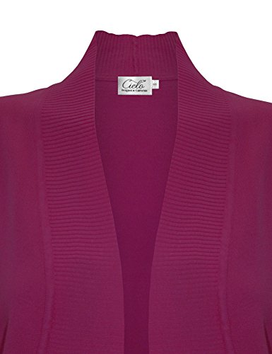 Image of Cielo Women's Solid Basic Open Front Pockets Knit Sweater Cardigan