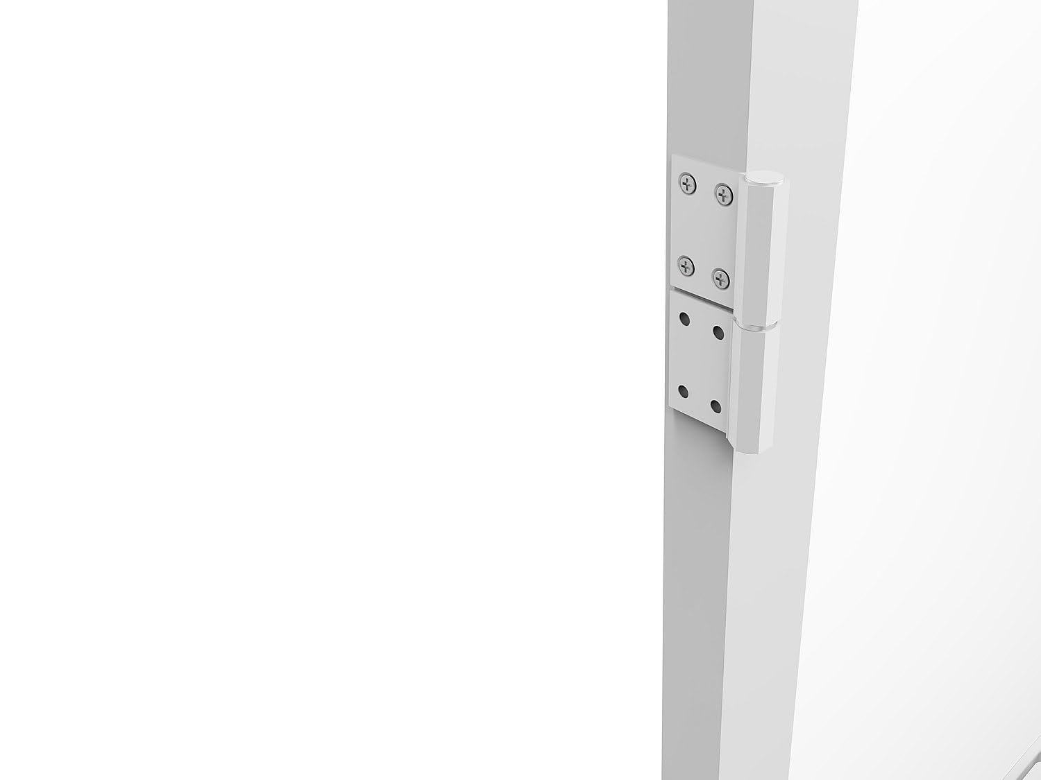 Vente-unique - Bloc porte réversible en aluminium et verre trempé - H204 x L73 cm - Blanc - LOXTON