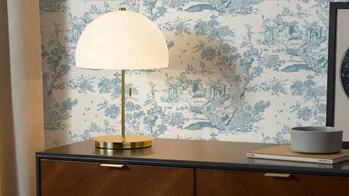 CiCiwind Peel and Stick Wallpaper Blue and White Wallpaper Toile Removable Self-Adhesive Wall Paper for Bedroom Bathroom Vintage Contact Paper for Walls Covering 16In×78.7In