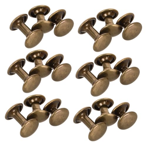 CALLARON 120 Juegos Juego de remaches kit de remaches de cuero remaches decorativos tornillos de botón tachuelas de remache de monedero tornillos para encuadernación planchar Coffee