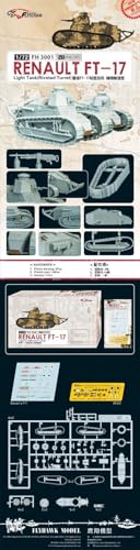 MRY-SFW Flyhawk FH3001 1/72 Renault FT-17 Lichte Tank Geklonken Torentje Plastic Model Kit