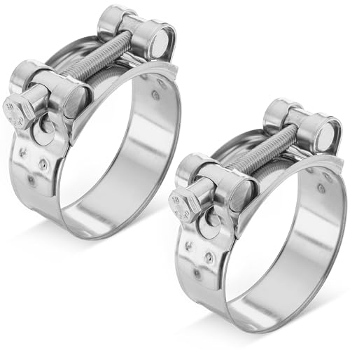 Poppstar 2 pezzi Fascette a bullone in acciaio inossidabile, campo di serraggio 52-55mm, larghezza banda 22mm, W4