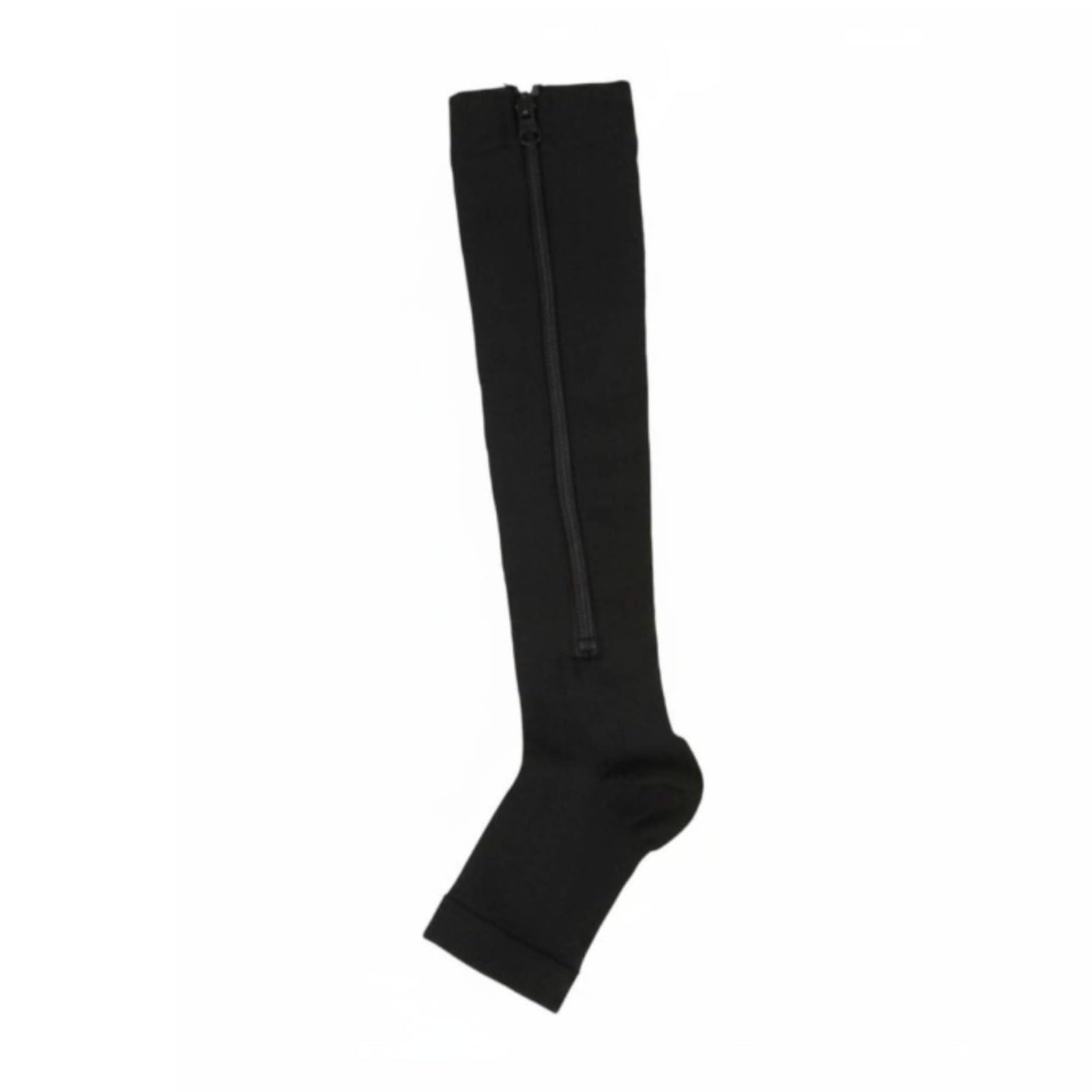 HEAVENGLOW Elastic Zipper Compression Sock Easy to Put on Zipper Compression Socks Muscle Support Sports Wear Breathable for Running, Cycling, Outdoor Fitness, Black, XXL-image-31