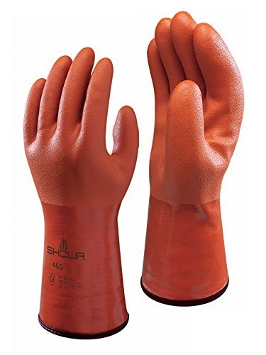 SHOWA Size 10 Orange Atlas AcrylicCotton Insulated Lined PVC Chemical Resistant Gloves