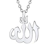 ✨ Arabisches Schriftzeichen Allah Anhänger Halskette für Damen Herren. Allah ist der einzige Gott im Islam. Dieser Anhänger ist in besonderer Eyecatcher als Ausdruck tiefsten Glaubens.