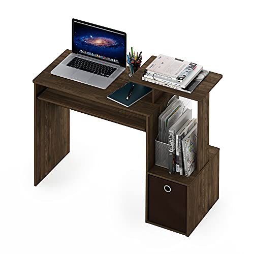Image of Furinno Econ Multipurpose Home Office Computer Writing Desk, Columbia Walnut /Dark Brown, 15.8 inchD x 39.4 inchW x 34.09 inchH