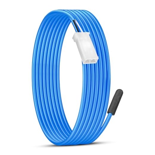 337-60406-02 Coil Temperature Sensor Replace for Refrigerator Cabinet, 74 Inch Blue Cable Coil Probe Replacement Part