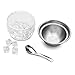RUAFOX Dip Bowl On Ice- Chip and Dip Serving Set - Stainless Steel Chilled Serving Dish with 22 oz. Acrylic Ice Bowl - Perfect for Cold Shrimp, Guacamole, Dips