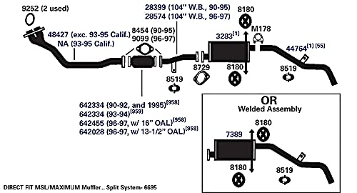 Image of AP Exhaust Products 6695 Exhaust Muffler