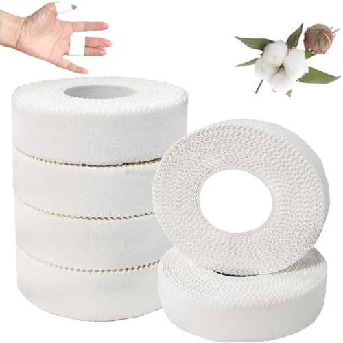 ANAMPION Tape Sportivo,6 Rotoli(totale 60M) Tape Dita,100% Cotone Non Elastico Ipoallergenico,Nastro Fasciature Strappabile,Professionale Nastro Adesivo Per Arrampicata,Pallavolo,Boulder,Basket