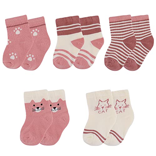 Cheerful Mario 5 Paires Chaussettes En Coton Pour Bébé Garçon Fille Tout-petit Enfant Multi-motif S Rose 6-12 Mois Cover