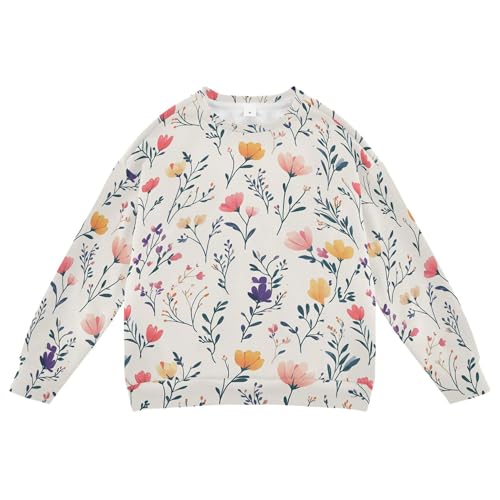 JUNZAN Spring Flowers Orchid Tulips Neutral Little Kids Sweatshirts Hoodies Fleece Fall Tops Shirts Athletic 4T