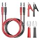 Cleqee 6 Stück 4mm Bananenstecker auf Bananenstecker Messleitungen weiches flexibles Kabel mit Krokodilklemmen Spatenstecker für Multimeter Elektroprüfung 1000V 15A Rot&Schwarz