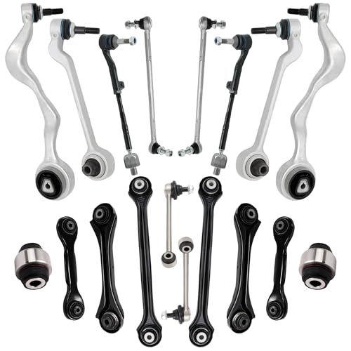 Rockplanet Rear and Front Control Arm Kit 18 Pcs Compatible With BMW 1 3 Series E90 128i 135i 325i 328i 330i 335d 335i 335is Suspension Kit, Tie Rod End, Sway Bar End Links