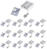 Easycargo 12 Packs TO-220 Heatsink + Insulator/Mounting Kits for LM317 LM317t L7805 L7812 L78XX Voltage Regulator, IRF Z44N 3205 520N 630 1404 MOSFET Transistor (20mm x 15mm x 10mm) (Silver 12 Pack)