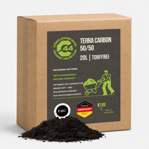 C44-20L Aktivierter Bodenaktivator für Terra Preta Terra Carbon 50/50 Pflanzenkohle & Kompost Rettung für sandige Böden Körnung 0-8mm