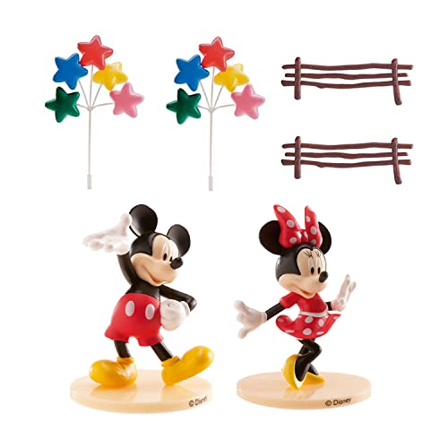 Generique - Mickey und Minnie Maus-Kuchendeko 6 Stück bunt Einheitsgröße