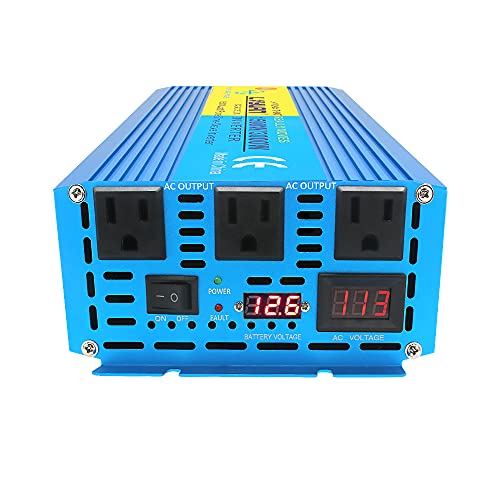 Lvyuan Pure Sine Wave Power Inverter 1500W / 3000W (Peak) Car Caravan Rv Camping Boat Dc 12V Inverter Soft Start 12V Dc To Ac 110V Dc 12V Inverter Converter With Lcd Display #TOP3